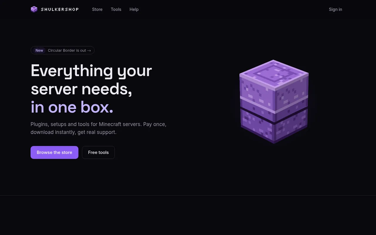 Screenshot of shulkerbox.gg