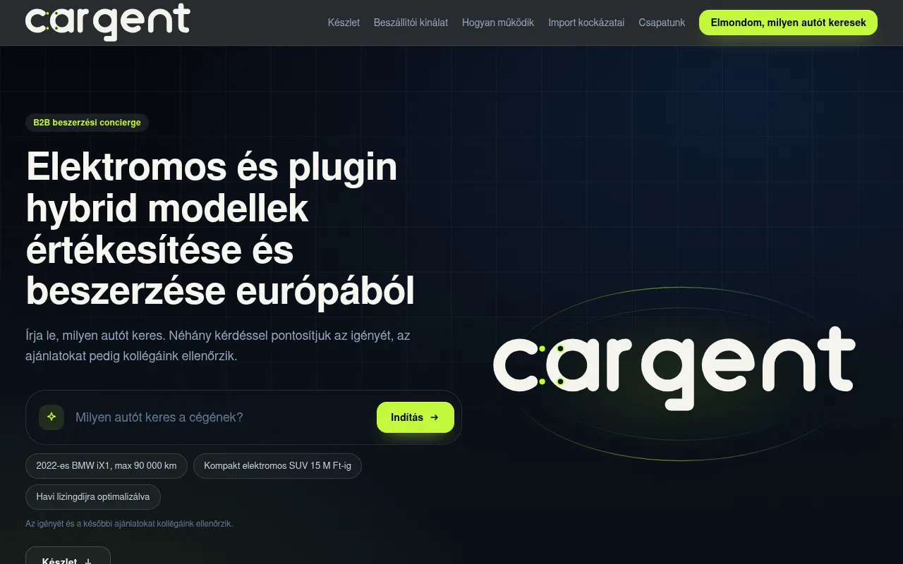 Screenshot of cargent.hu