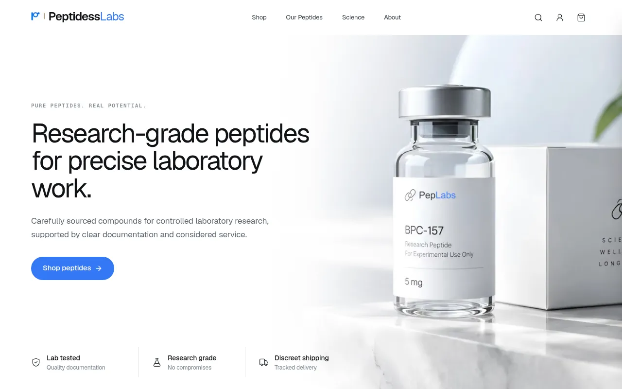 Screenshot of peptidesslabs.com