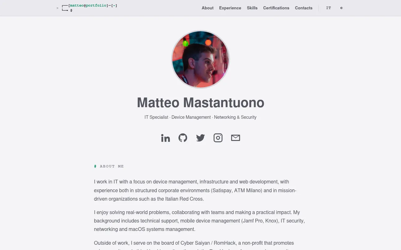 Screenshot of matteomastantuono.com
