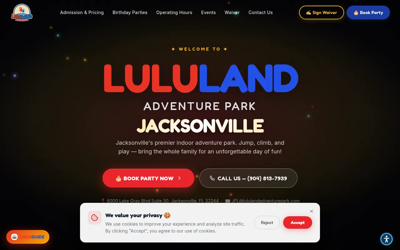 Screenshot of lululandadventureparkjfl.com