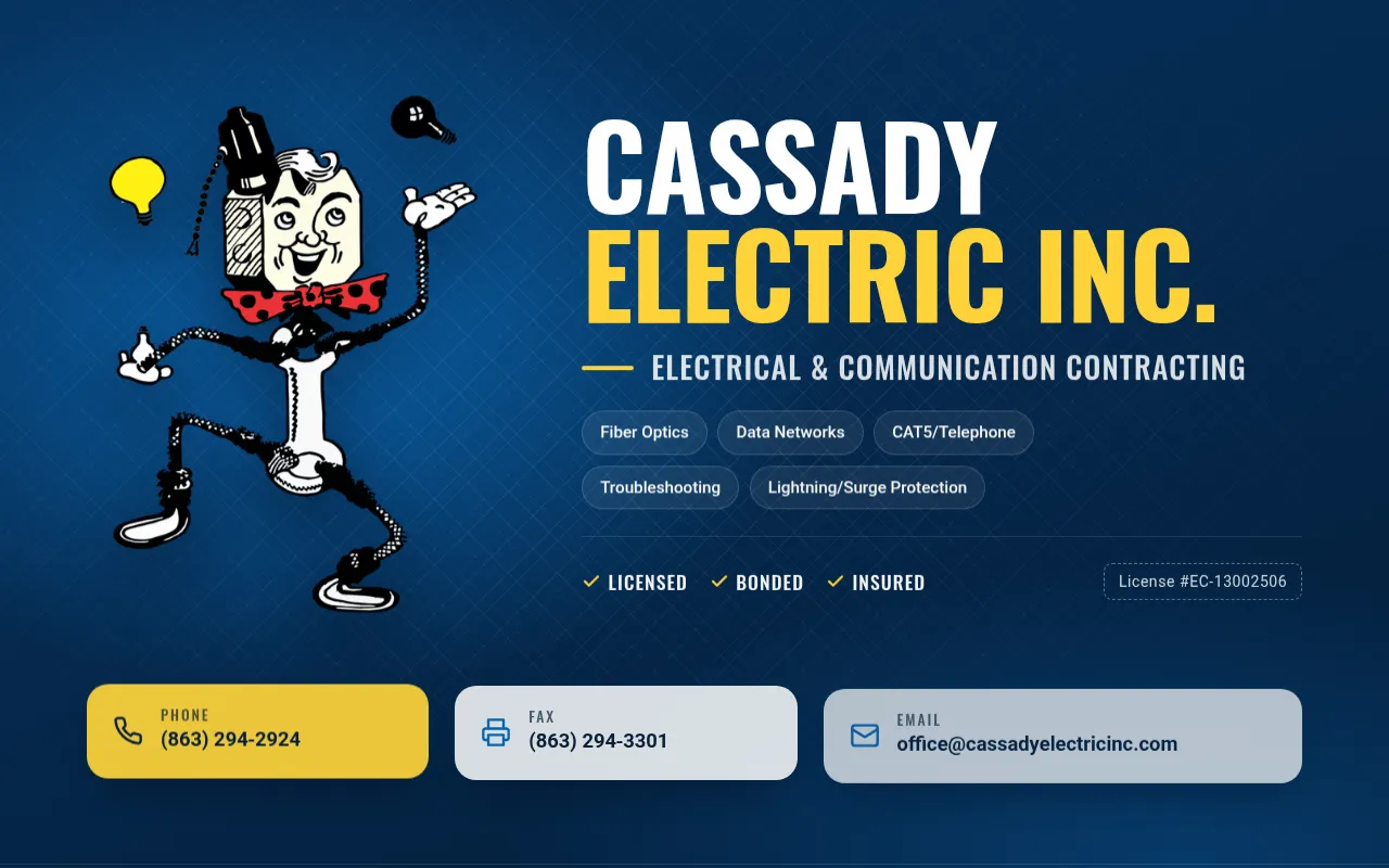 Screenshot of cassadyelectricinc.com