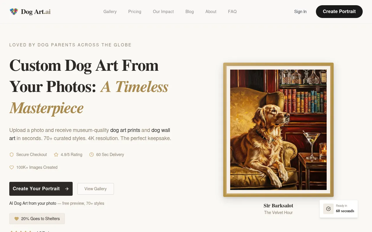 Screenshot of dogart.ai