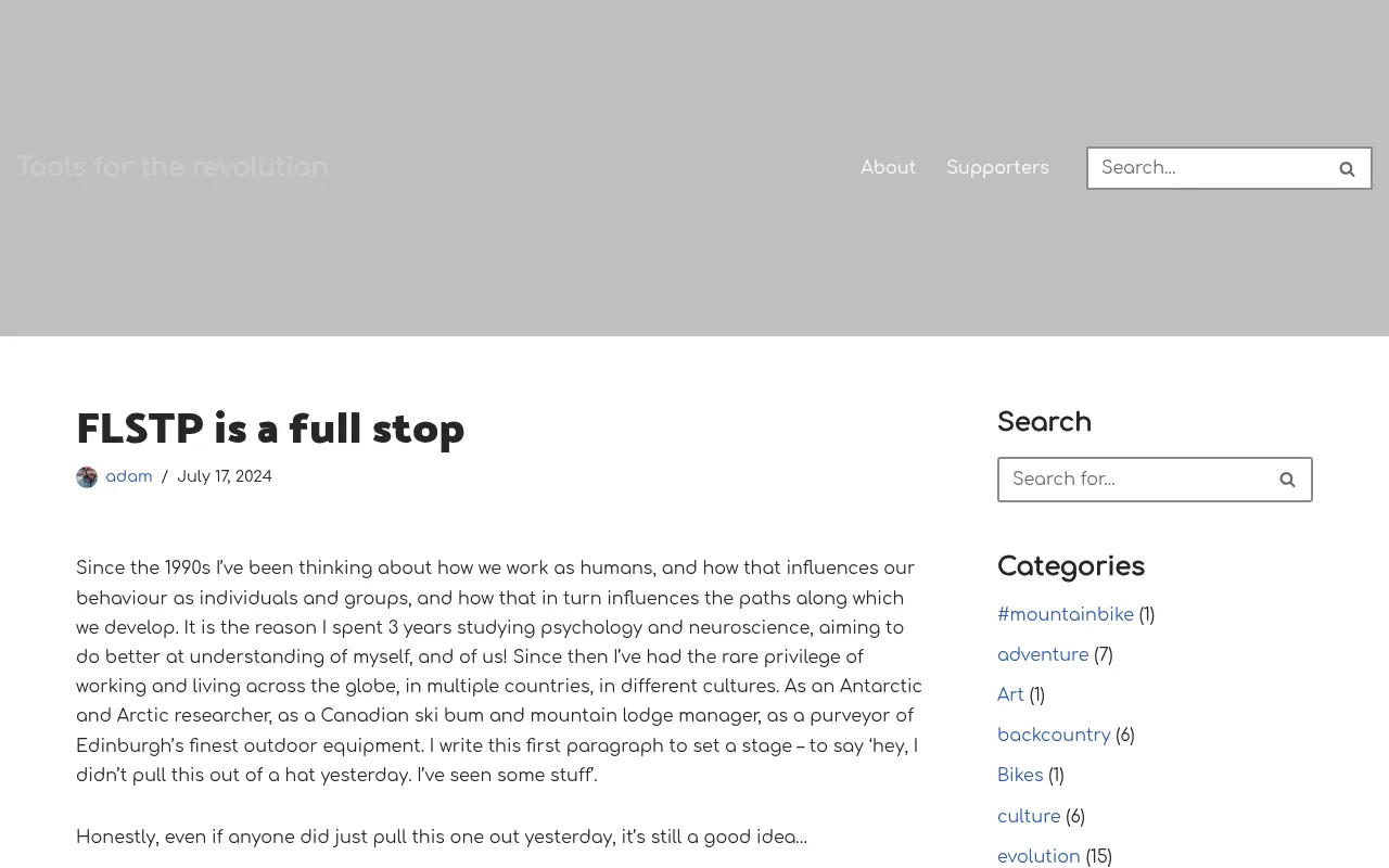 Screenshot of toolsfortherevolution.com