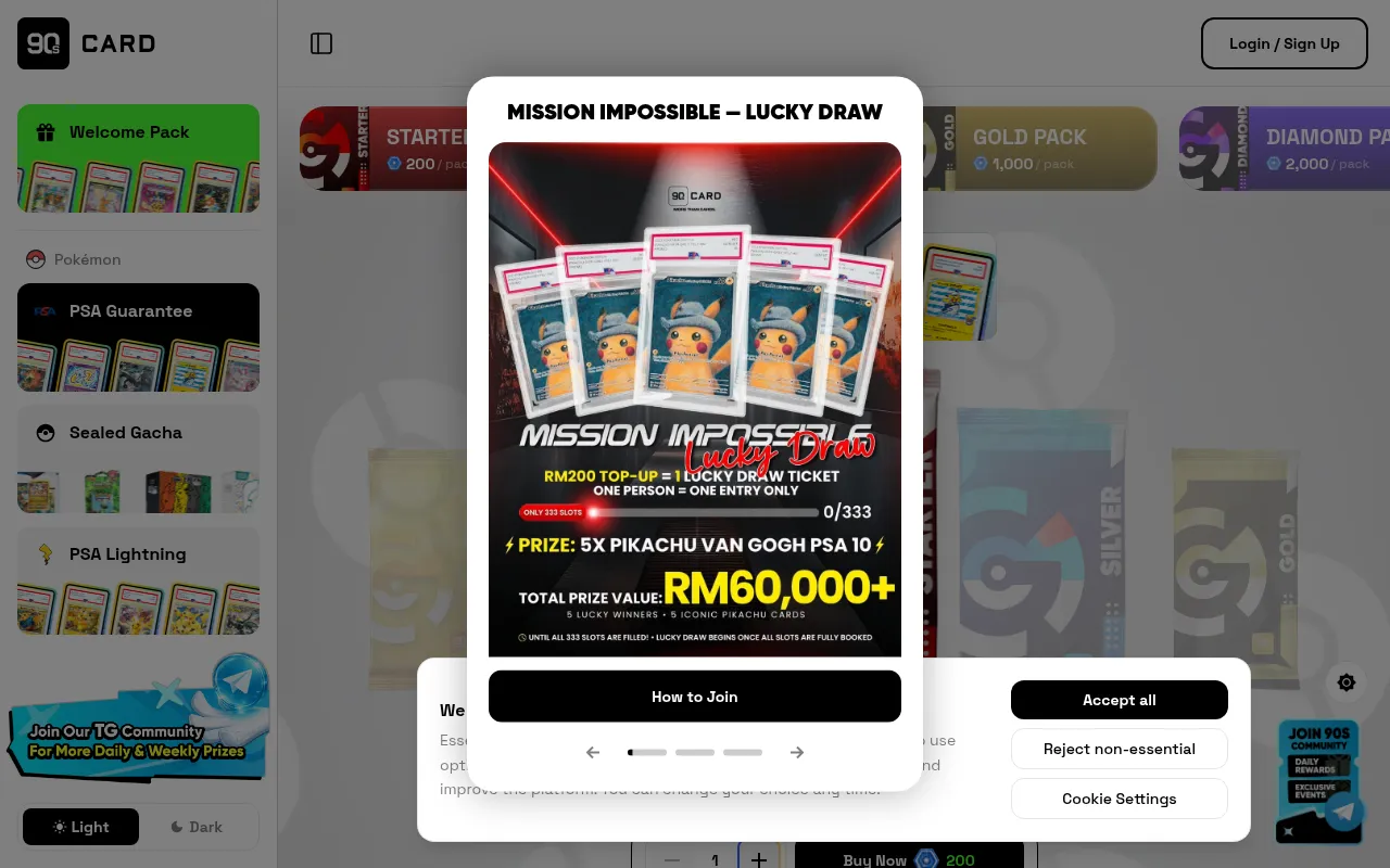 Screenshot of 90scard.com
