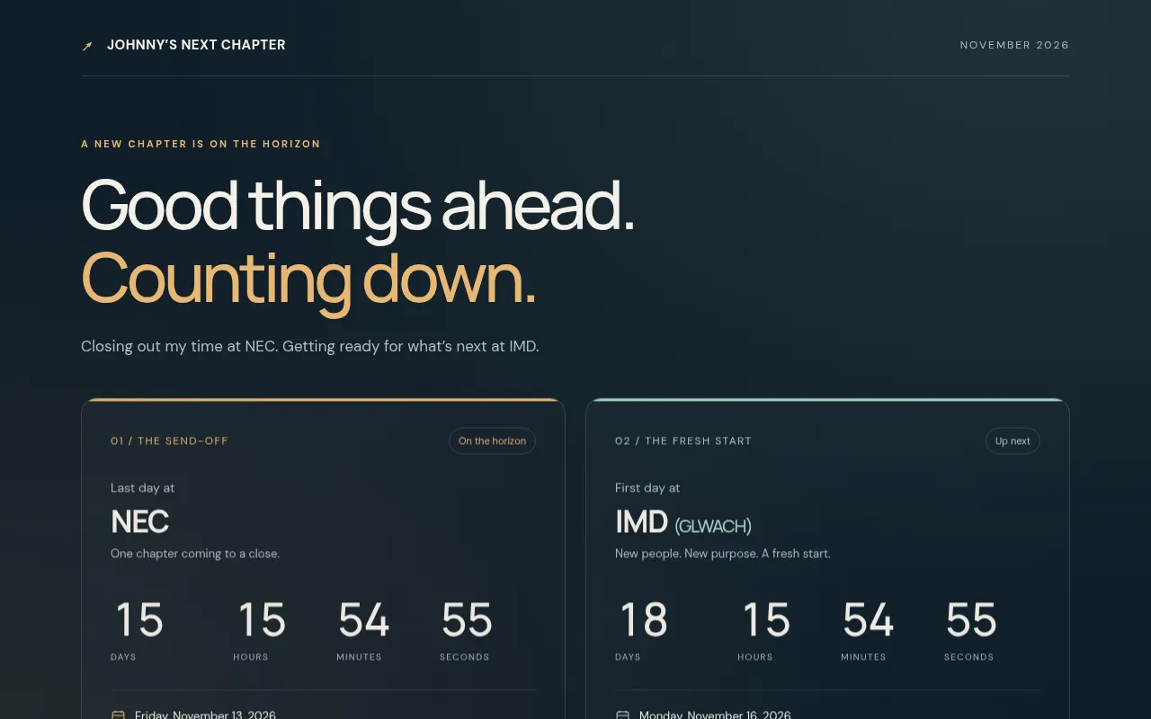 Screenshot of countdown.haynescloud.online