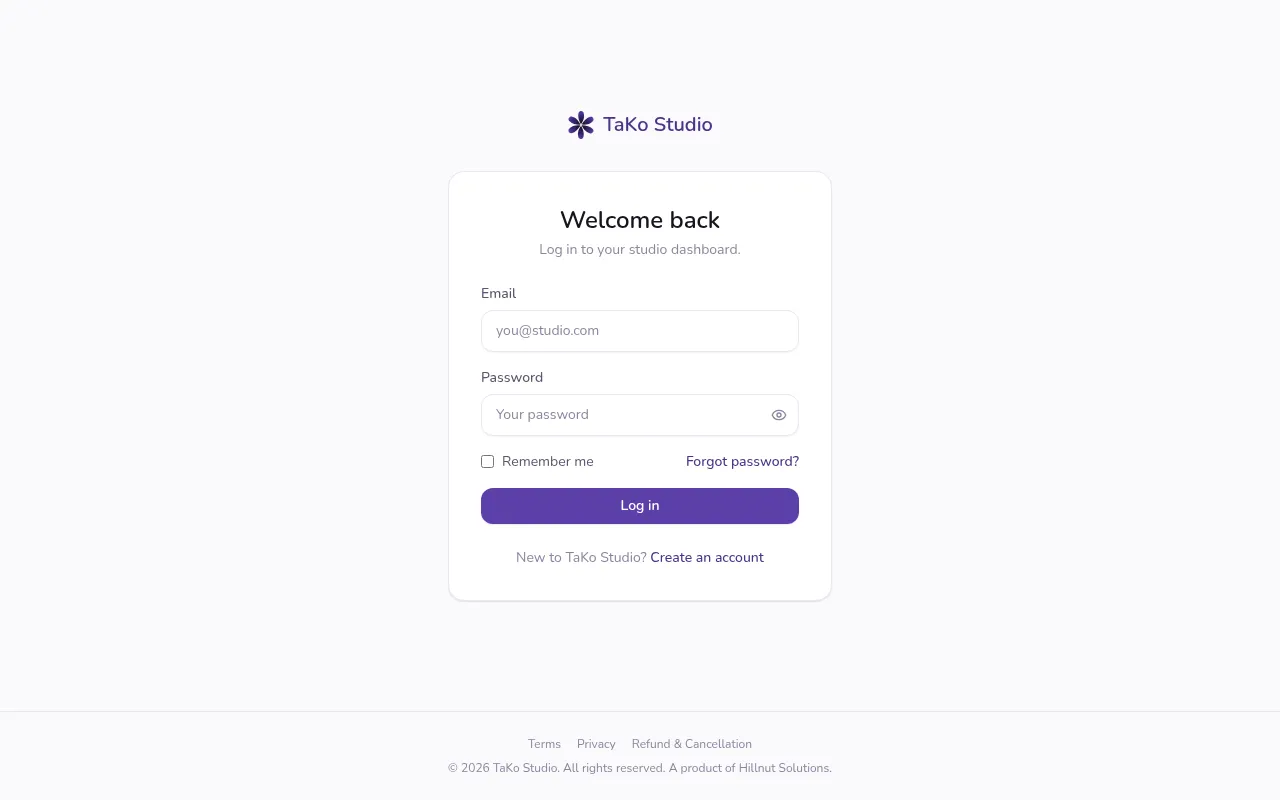 Screenshot of my.takostudio.in
