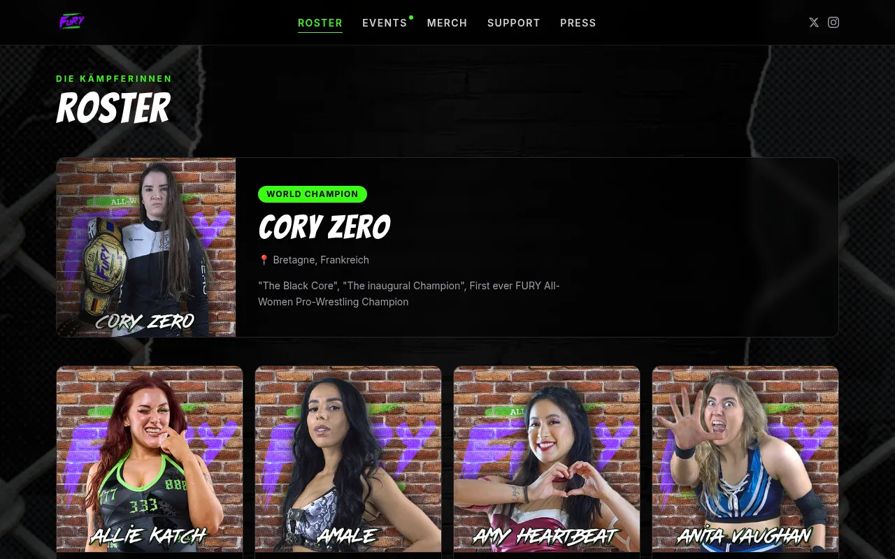 Screenshot of fury-wrestling.com