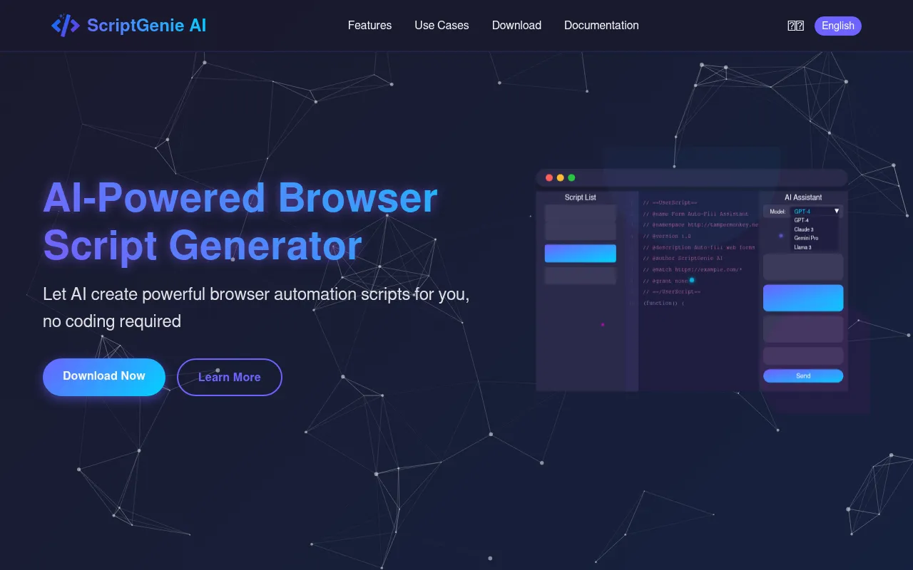 Screenshot of scriptgenieai.github.io