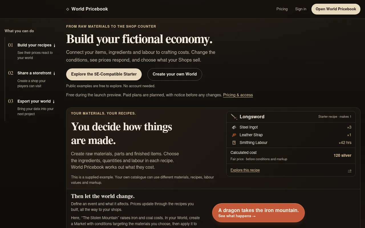 Screenshot of worldpricebook.app
