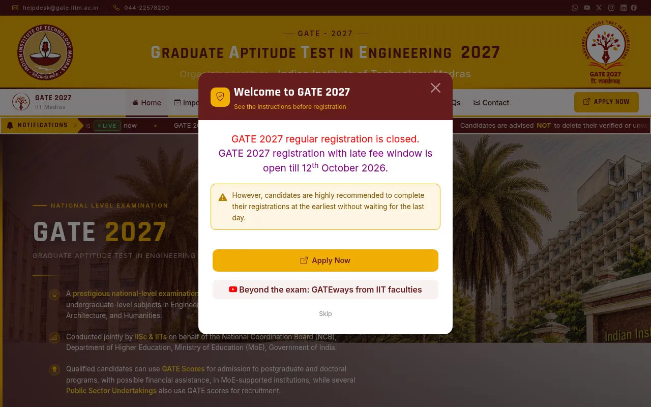Screenshot of gate2027.iitm.ac.in