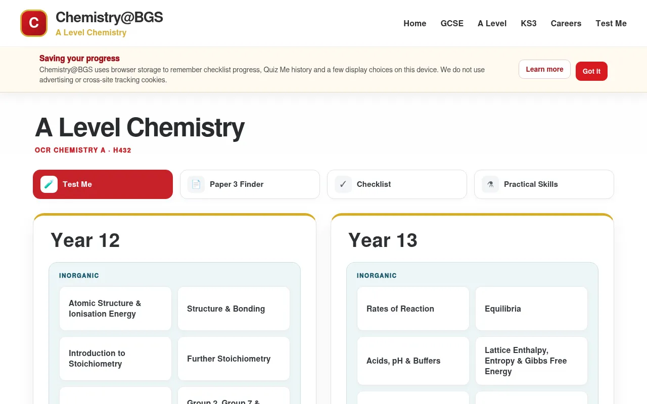 Screenshot of chemistry.bourne-grammar.lincs.sch.uk