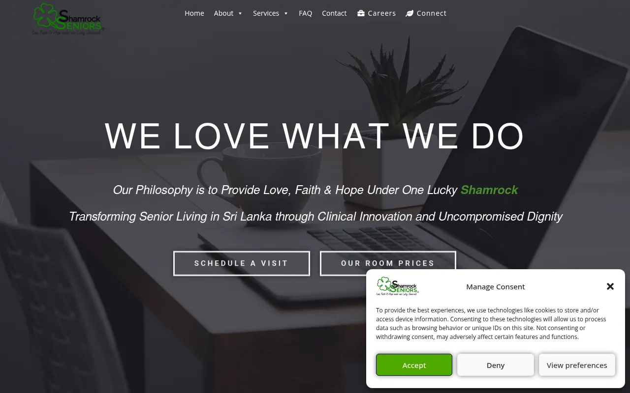 Screenshot of shamrockseniors.com