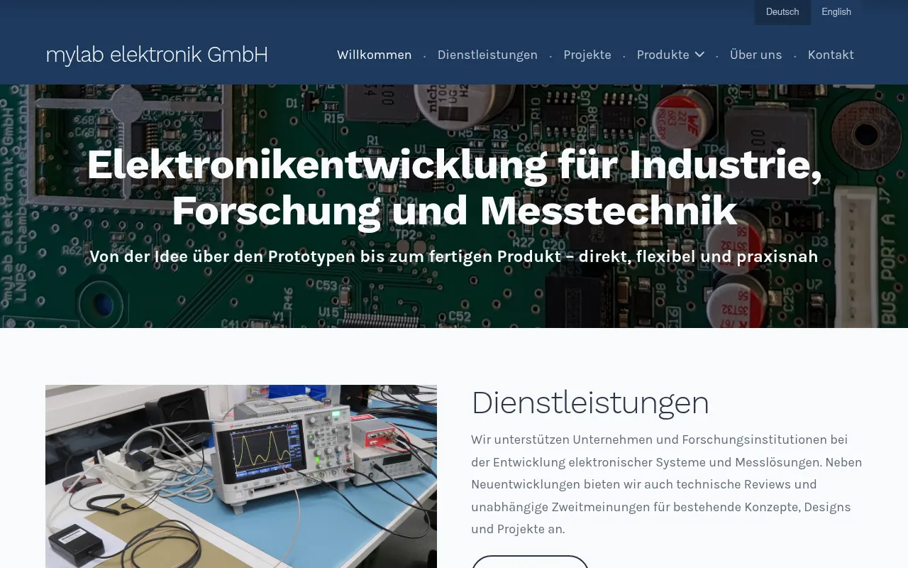 Screenshot of mylab.ch