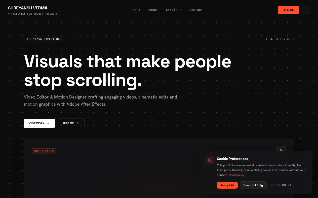 Screenshot of shreyansh-portfolio.ai.studio