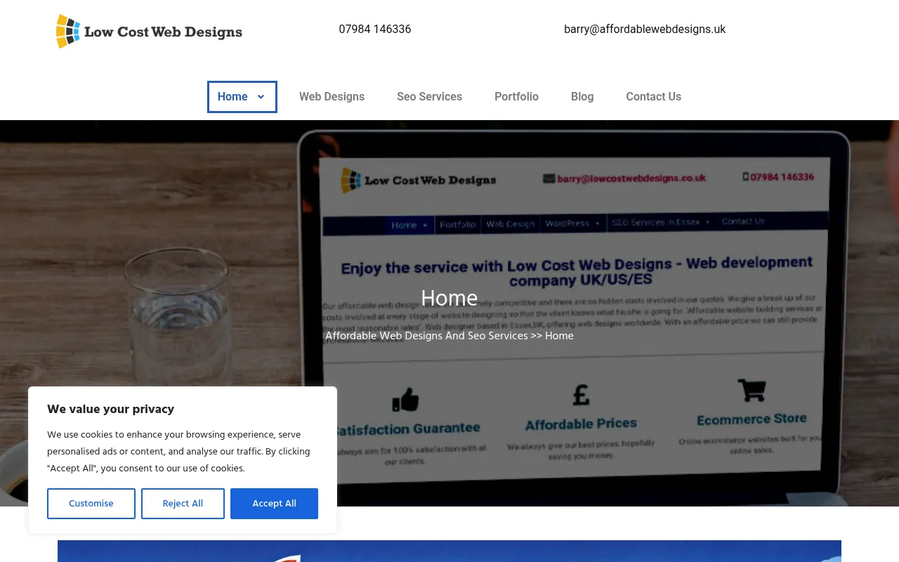 Screenshot of affordablewebdesigns.uk
