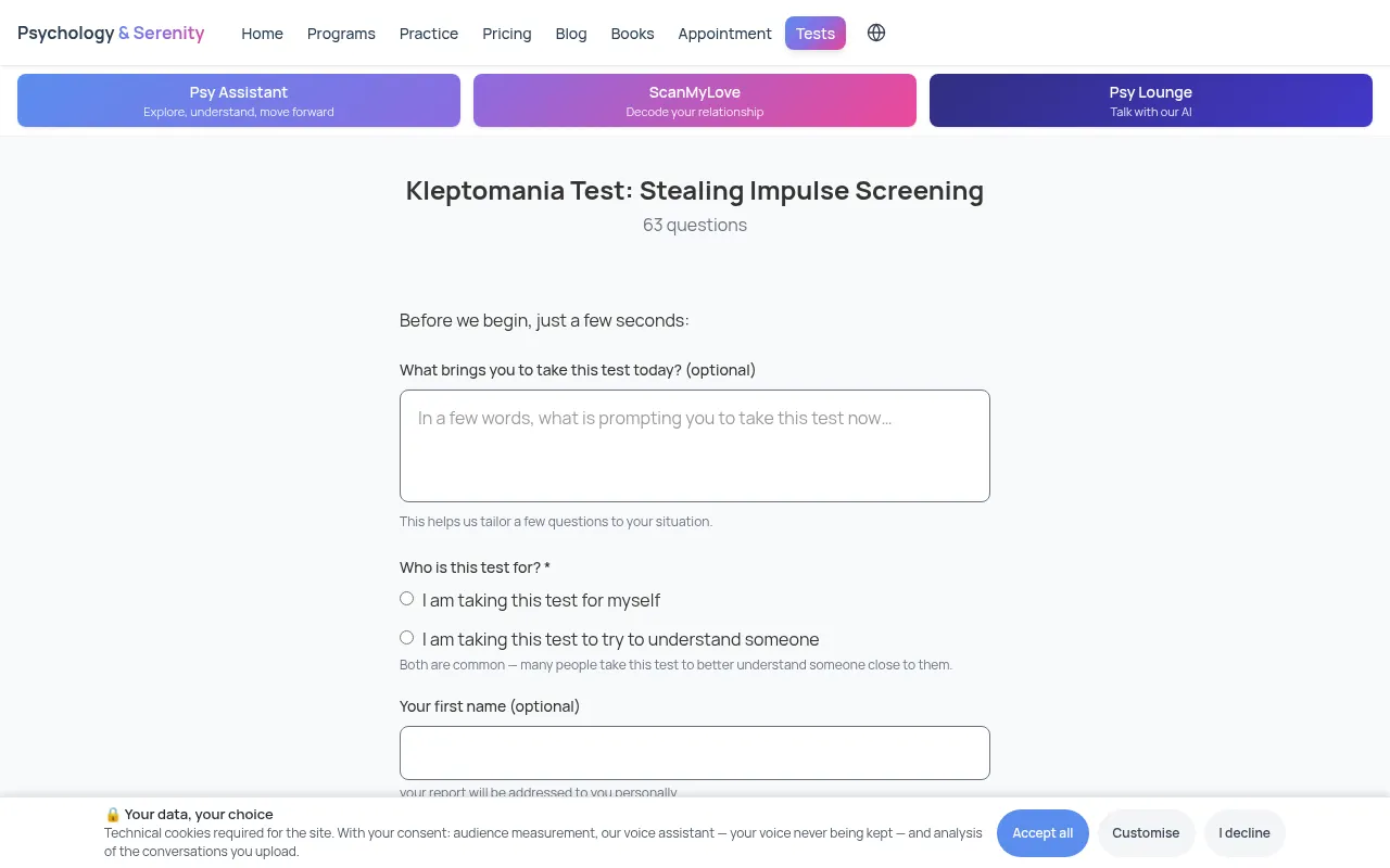 Screenshot of psychologieetserenite.com