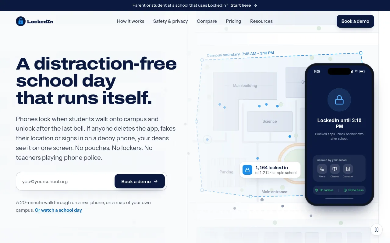 Screenshot of lockedinapp.co