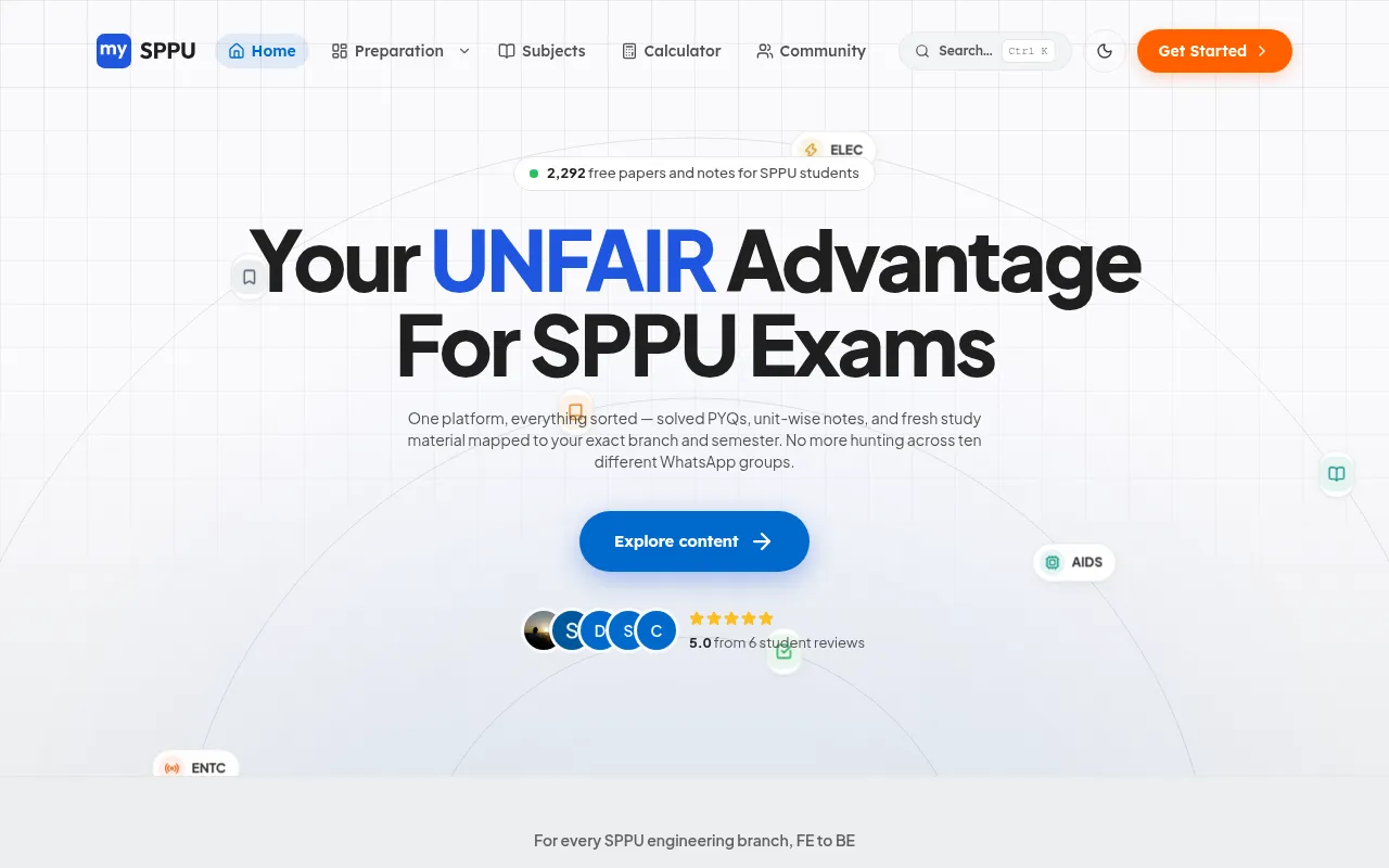 Screenshot of mysppu.in