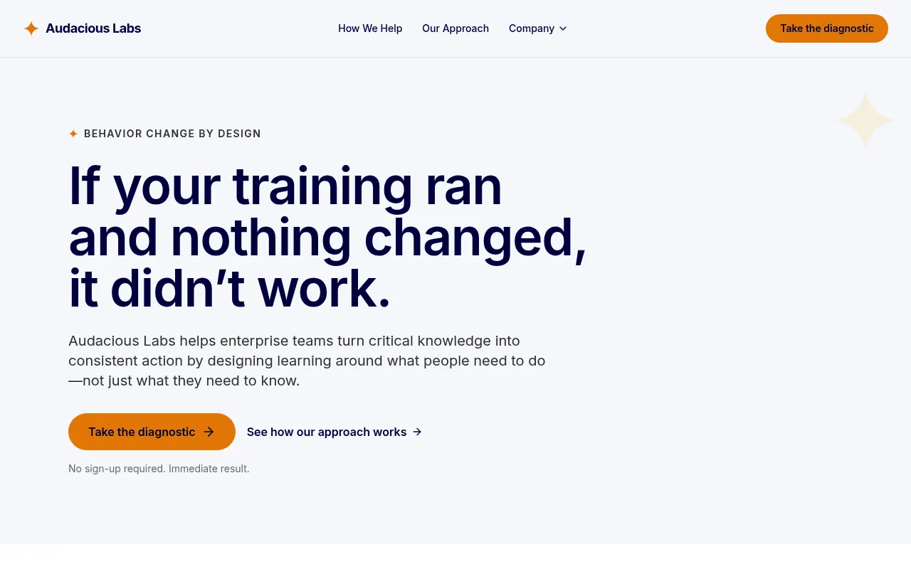 Screenshot of audaciouslabs.io