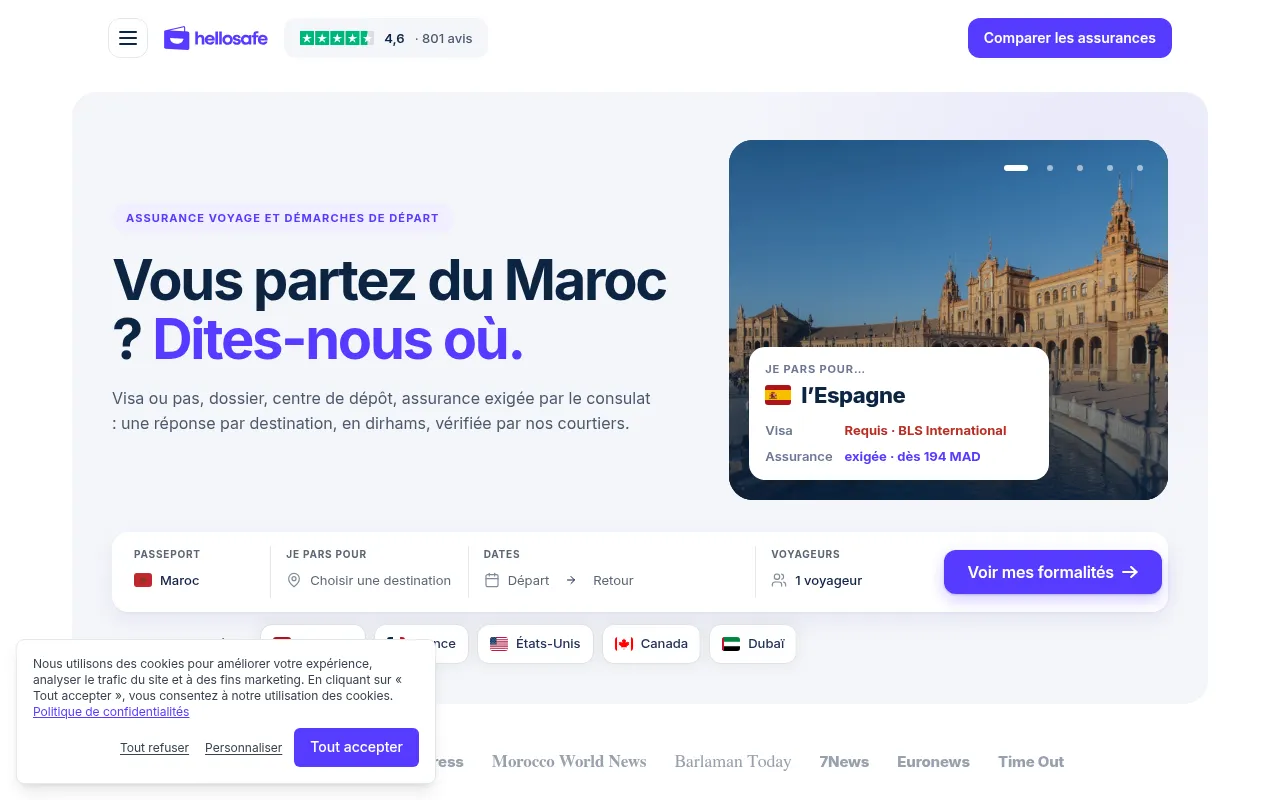 Screenshot of hellosafe.ma