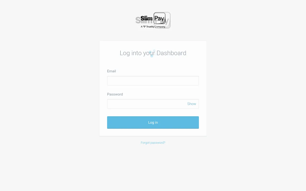 Screenshot of dashboard.slimpay.com