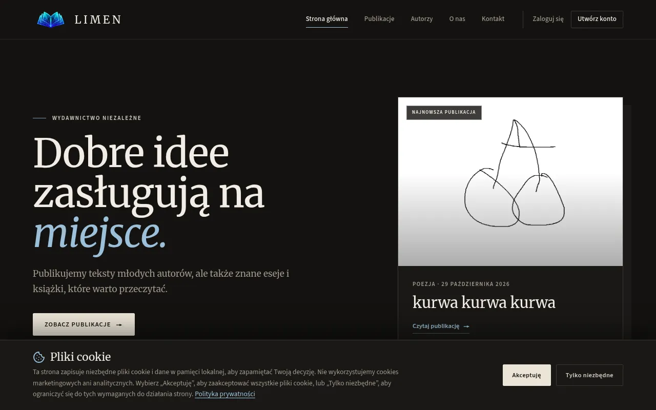 Screenshot of wydawnictwo-limen.pl