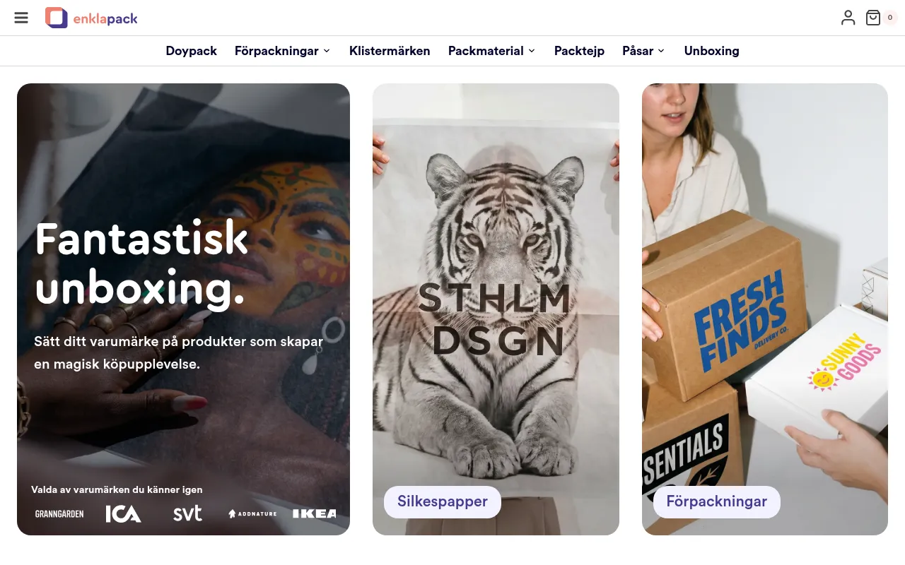 Screenshot of enklapack.se