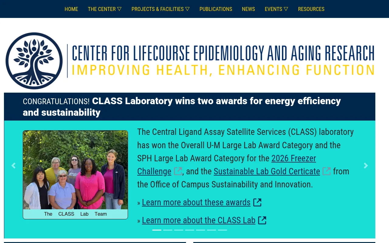 Screenshot of clear.umich.edu
