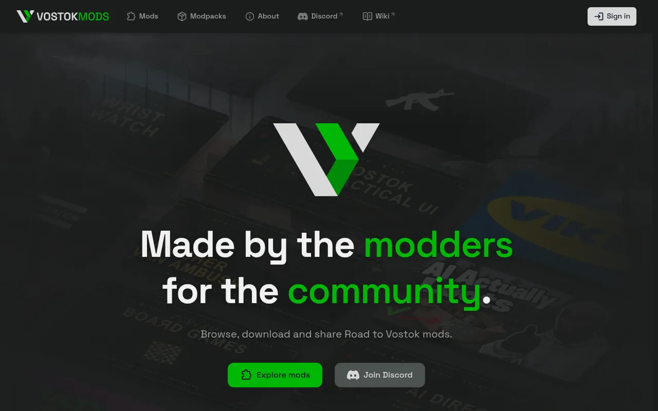 Screenshot of vostokmods.net