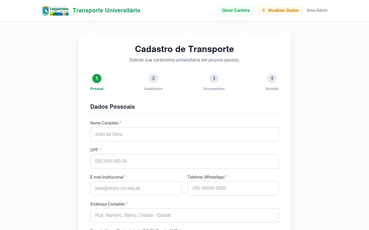 Screenshot of stu.suportetirex.com.br