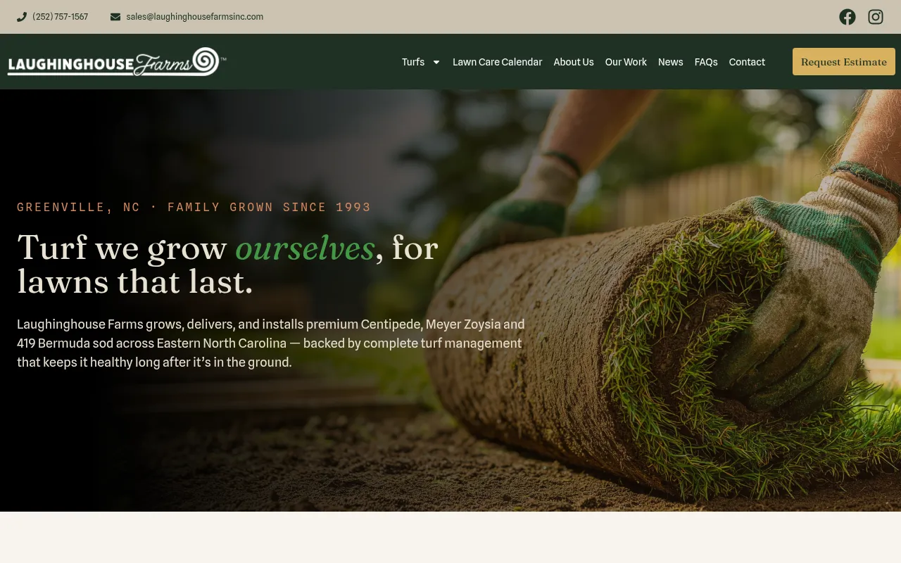 Screenshot of laughinghousefarms.com