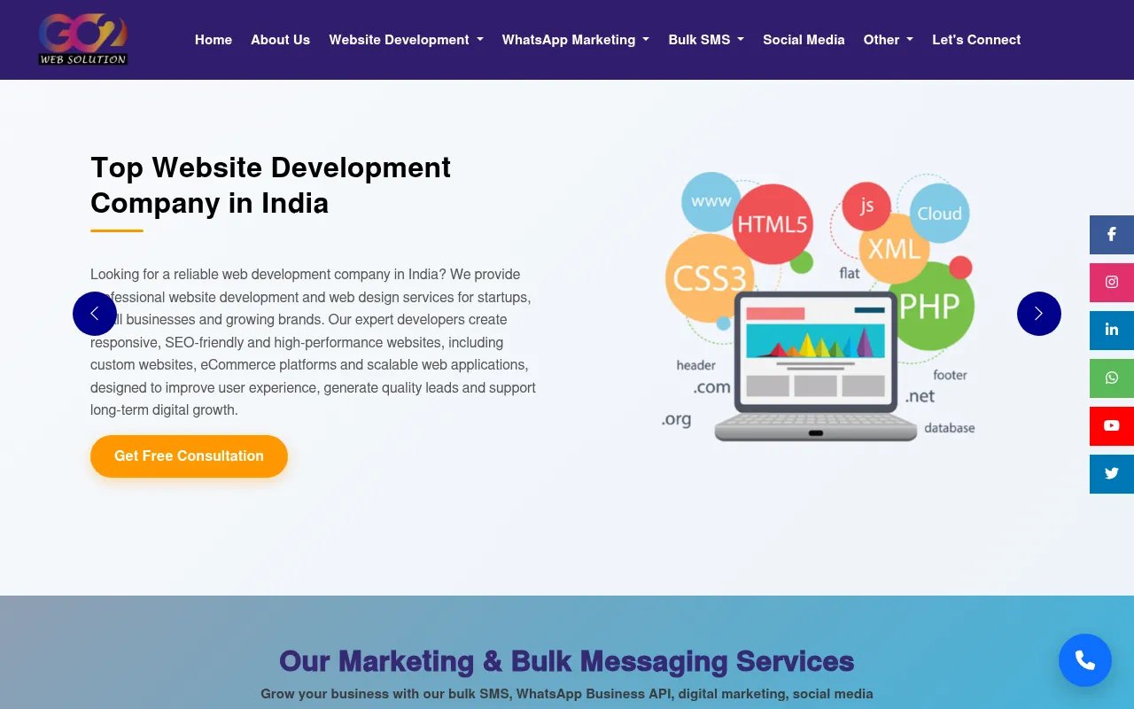 Screenshot of go2websolution.com