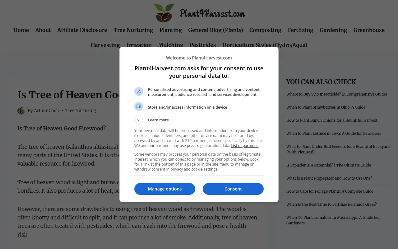 Screenshot of plant4harvest.com