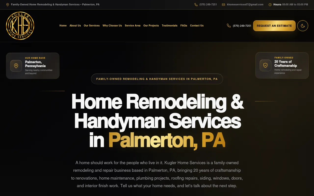 Screenshot of kuglerhomeservices.prismsols.com