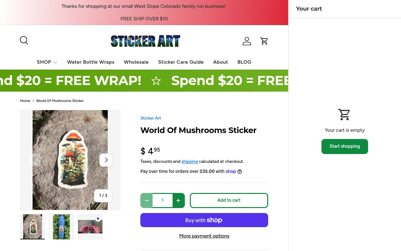 Screenshot of stickerart.com