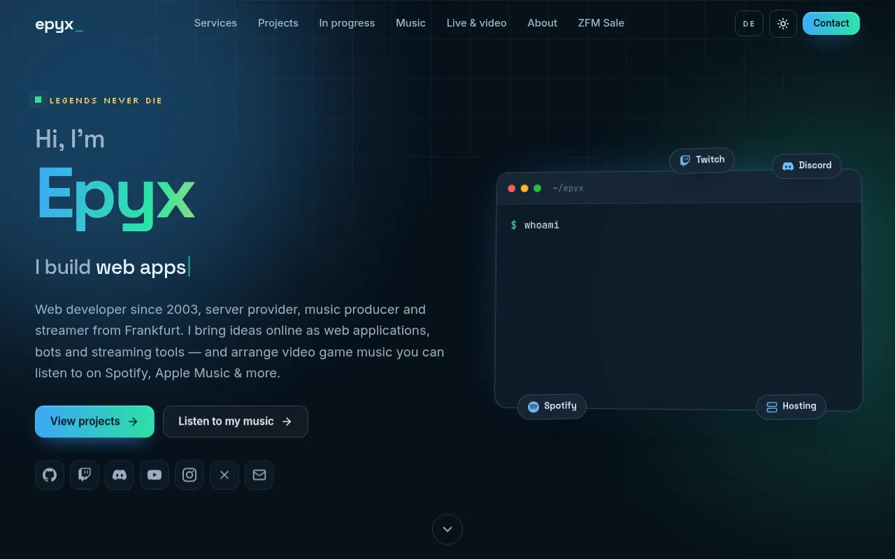 Screenshot of epyx.cc
