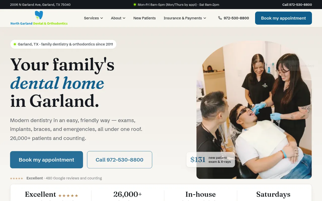 Screenshot of northgarlanddentistry.com
