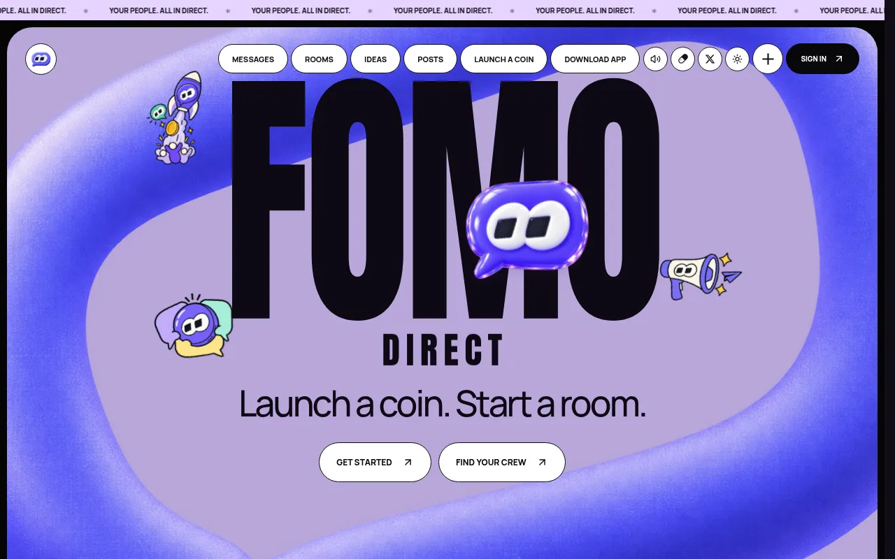 Screenshot of fomo.direct