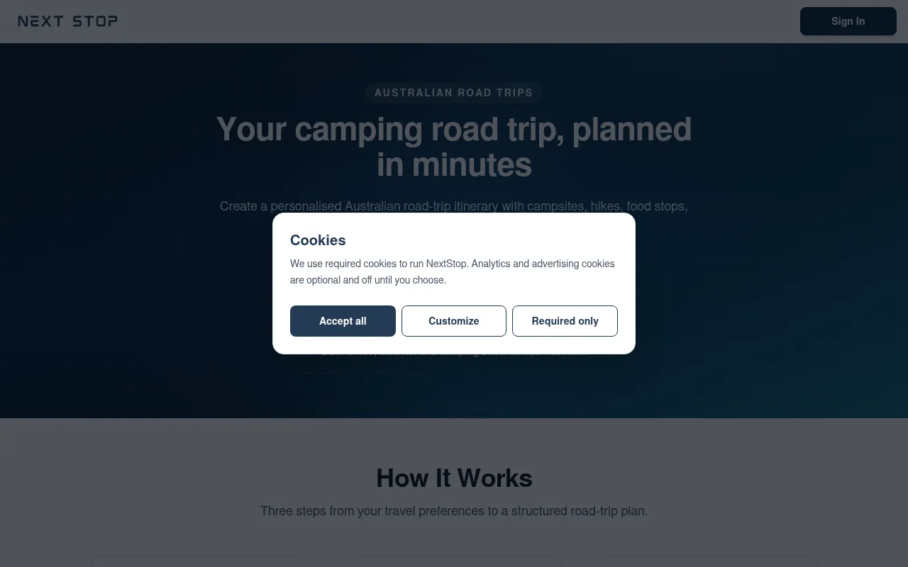 Screenshot of nextstopholiday.com
