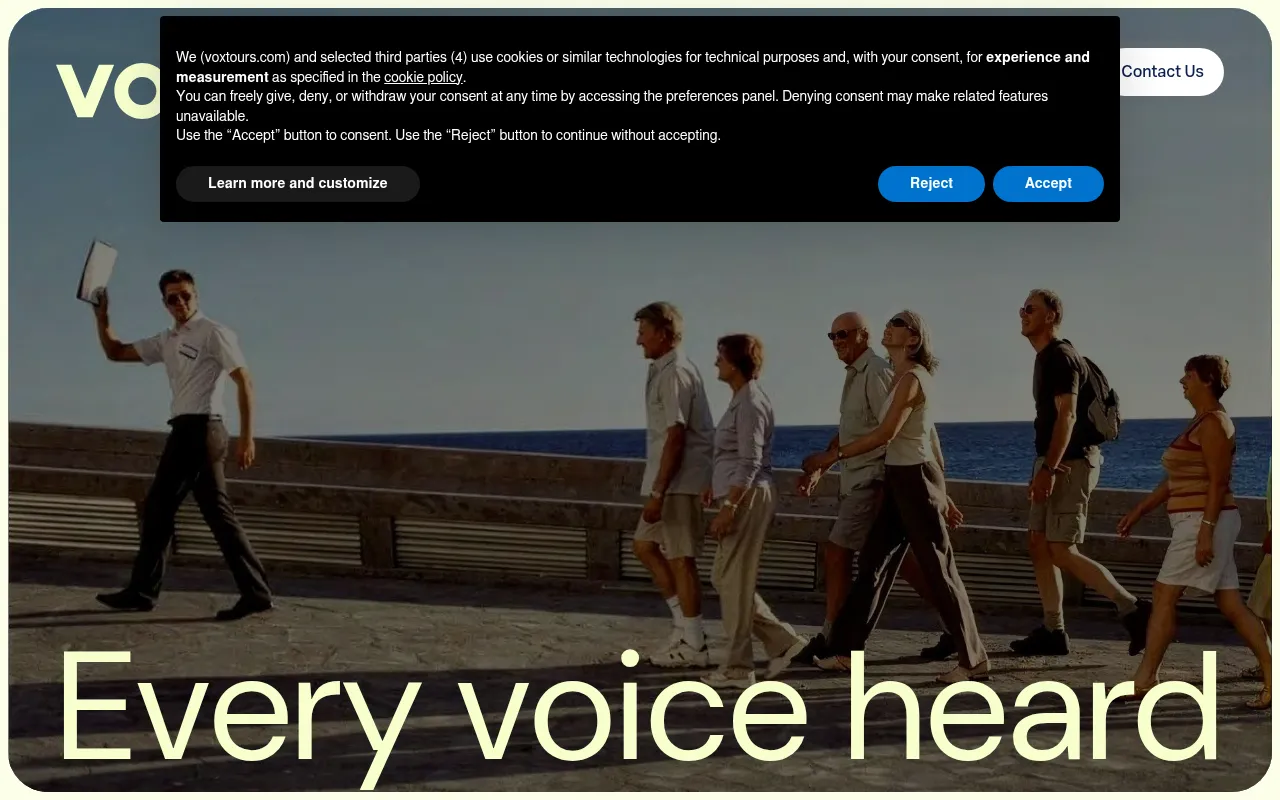 Screenshot of voxtours.com
