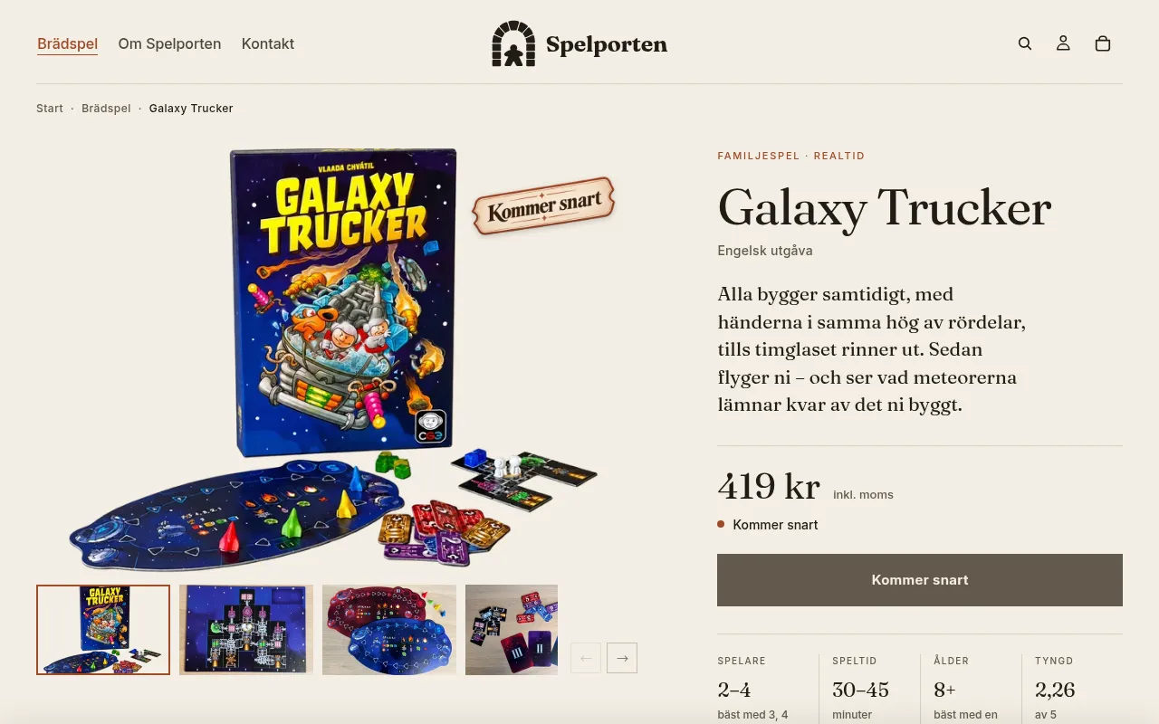 Screenshot of spelporten.se