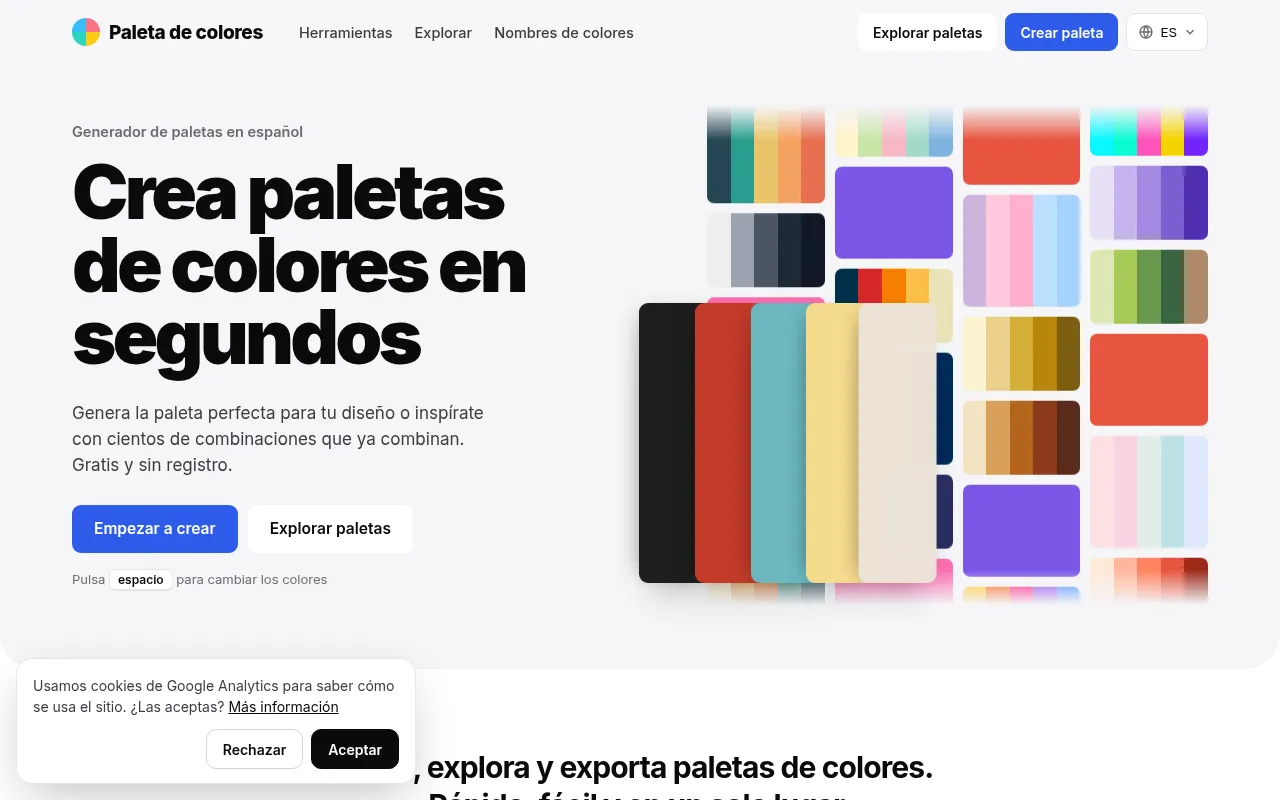 Screenshot of paletadecolores.org