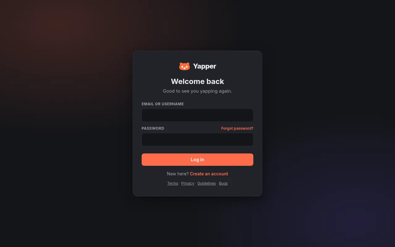 Screenshot of yapper.website
