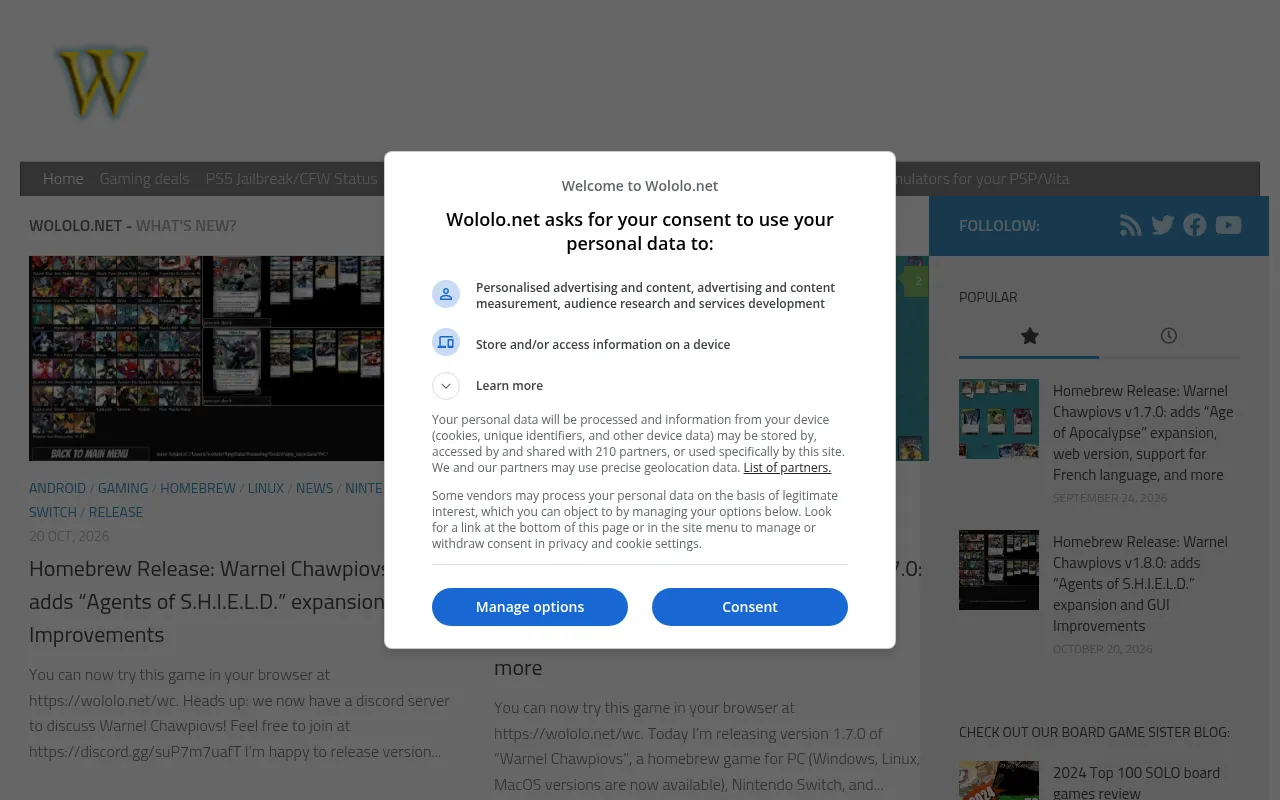 Screenshot of wololo.net