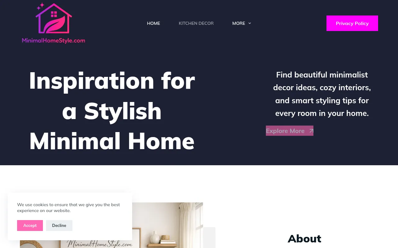 Screenshot of minimalhomestyle.com