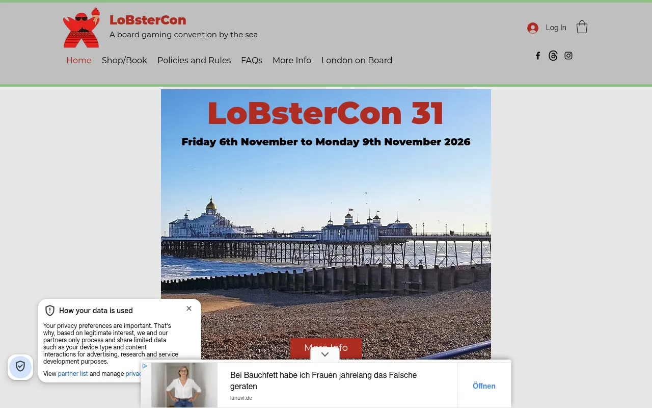 Screenshot of lobstercon.uk