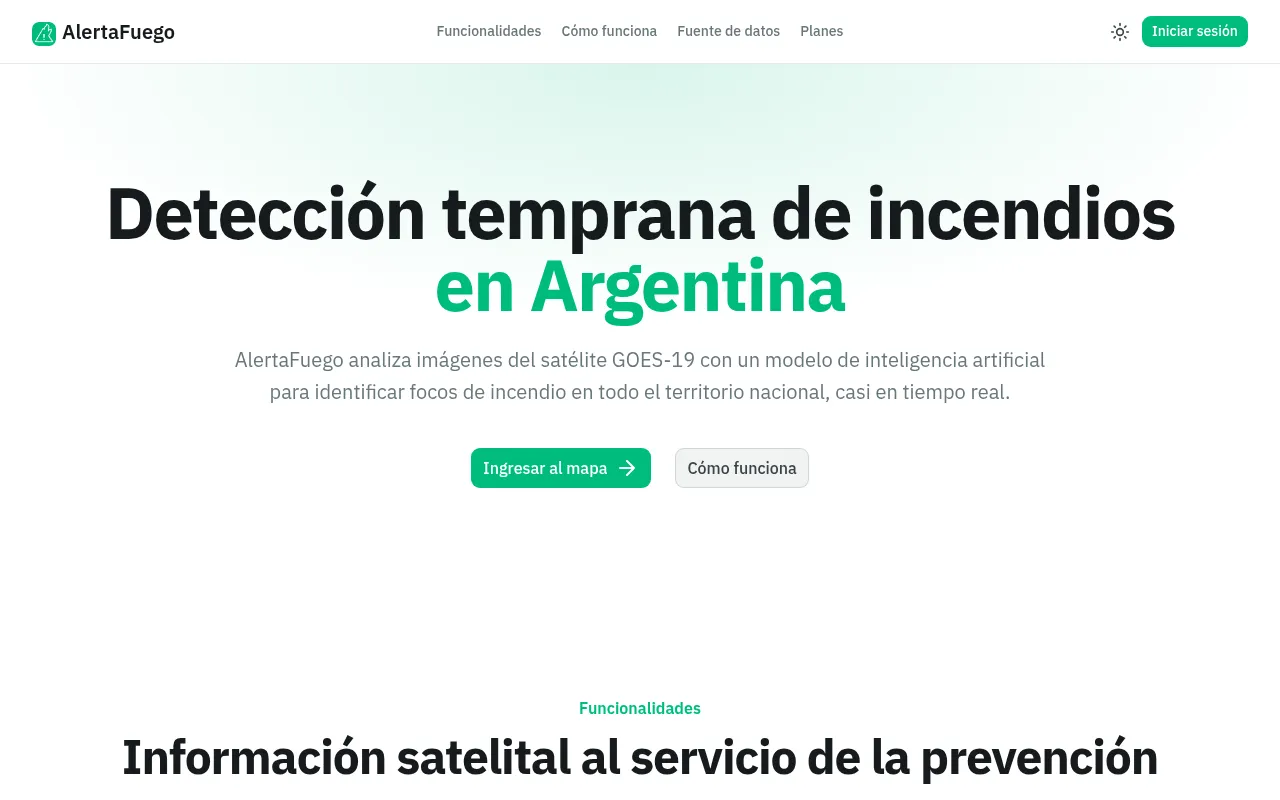 Screenshot of alertafuego.com.ar