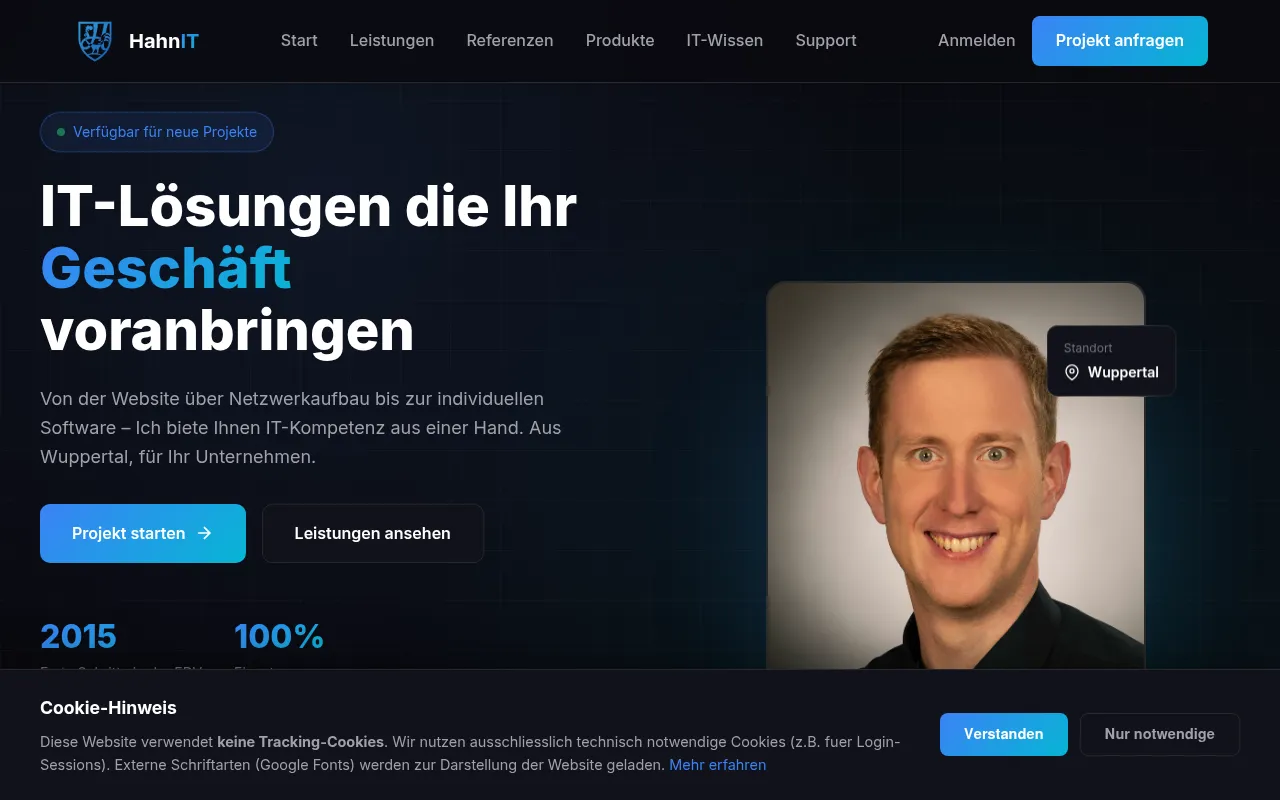 Screenshot of hahn-it-wuppertal.de
