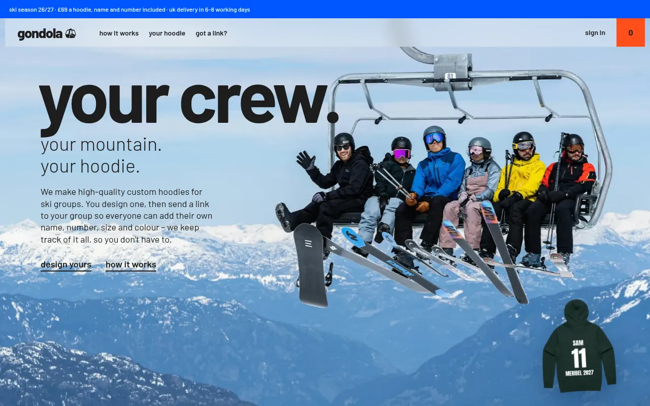 Screenshot of gondolawear.com